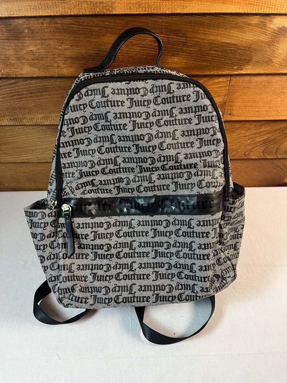 Juicy Couture y2k Gothic Print Backpack Black And White NWOT Streetwear